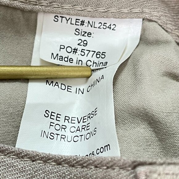 Level 99 Newport Linen Wide Leg Flare Trousers Sz 29 Mid Rise Tan Boho Neutral - Picture 11 of 12